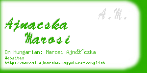 ajnacska marosi business card